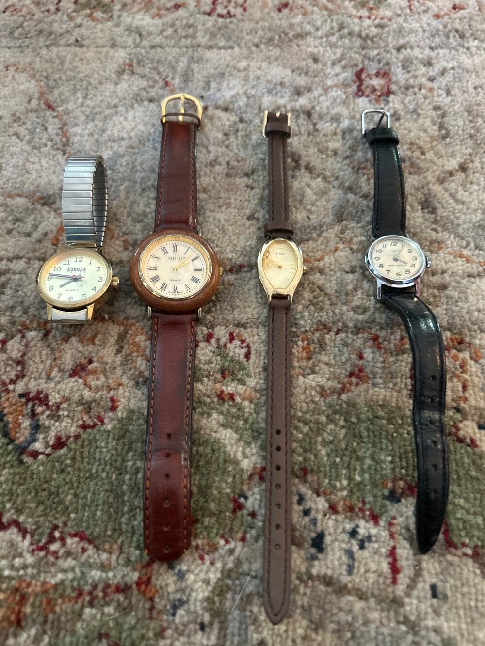 Vintage Ladies Watch Lot of 4 - Timex, Dakota, Forelli - Untested Repair